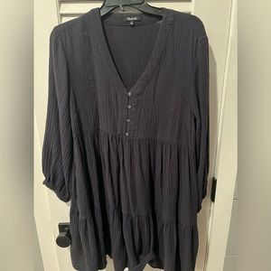 Madewell 100% cotton 3/4 sleeve dress.
